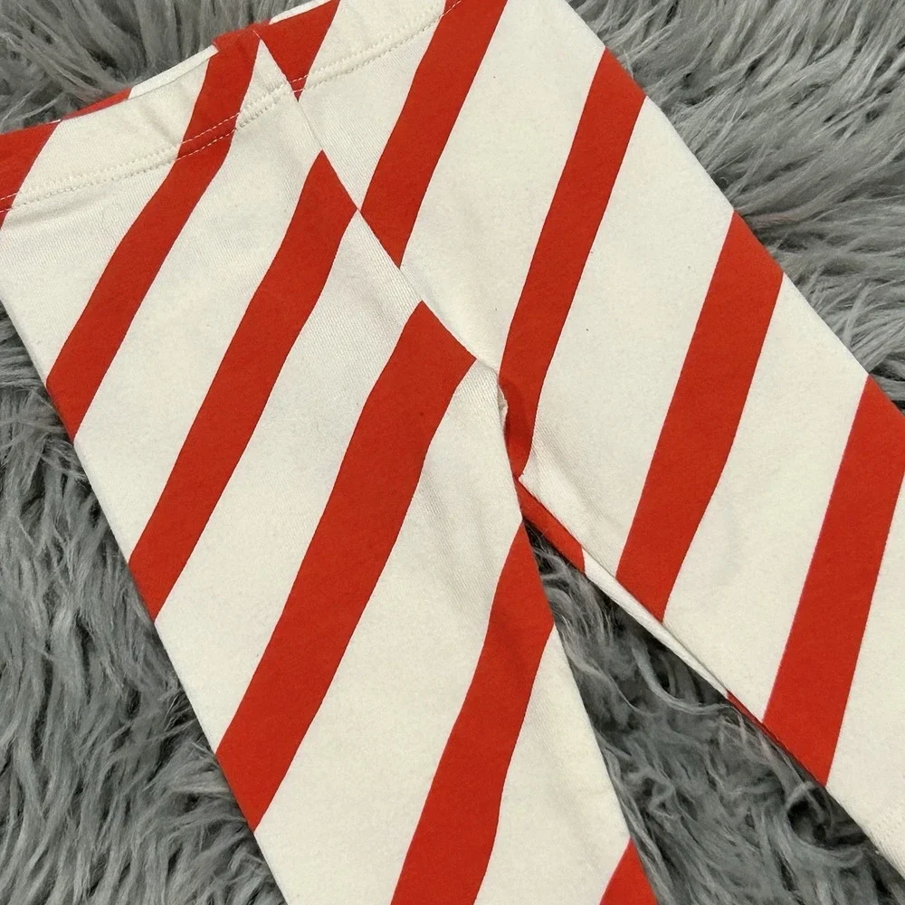 Noé & Zoë Infant Red Striped Leggings Size 0/3 Month NWT